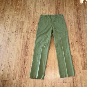 VINTAGE Boy Scouts Pants Men 32 Green Chino Official Uniform Twill Cotton 32x29